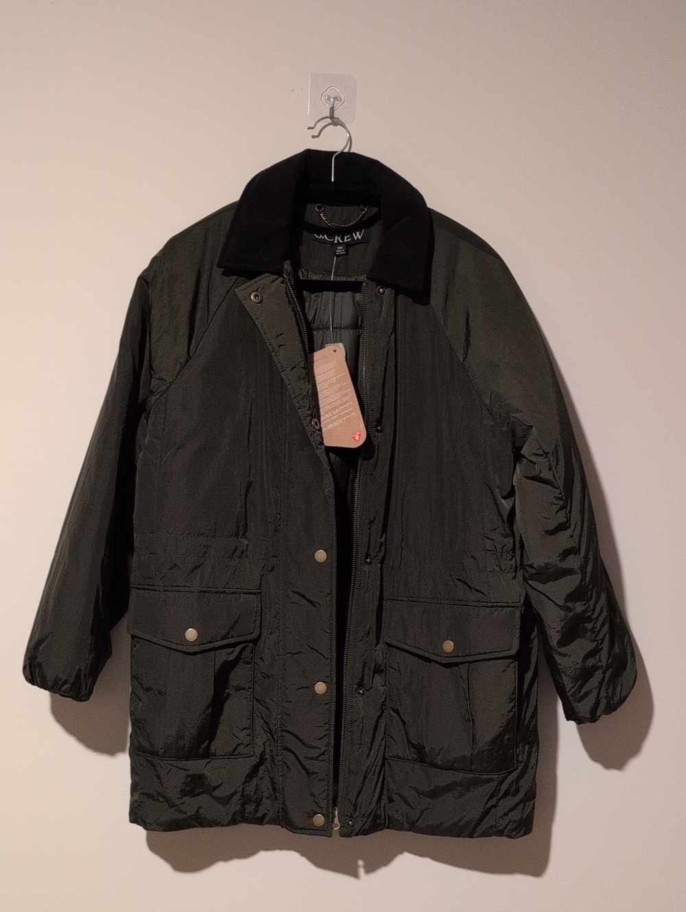 Brand New J. Crew Puffer Olive Green Barn Jacket